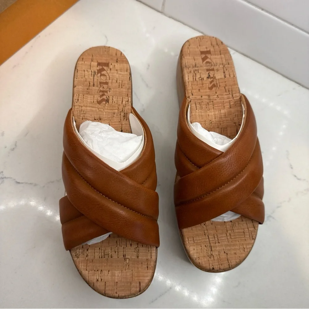 New Korks Faithe Tan Women's Wedge heel Sandals - Picture 5 of 15